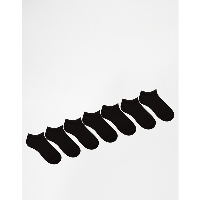ASOS - Lot de 7 paires de chaussettes de sport - Noir - ÉCONOMIE - Noir