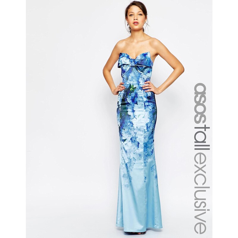 ASOS TALL SALON - Maxi robe de qualité supérieure avec imprimé fleuri - Multi