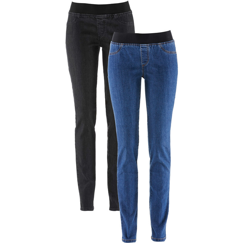 John Baner JEANSWEAR Lot de 2 leggings en jean, T.N. bleu femme - bonprix
