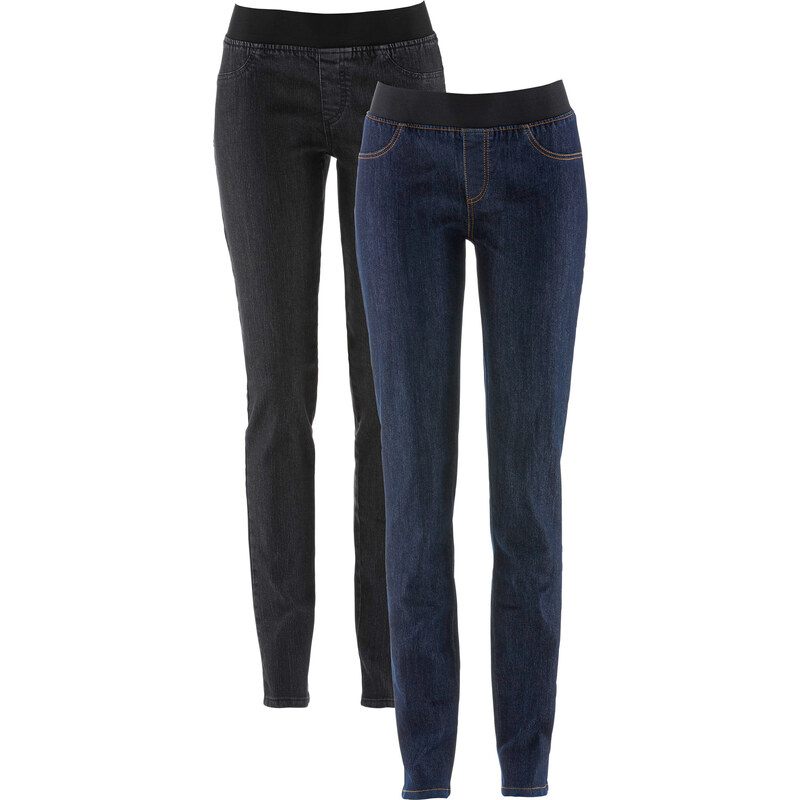 John Baner JEANSWEAR Lot de 2 leggings en jean, T.N. noir femme - bonprix