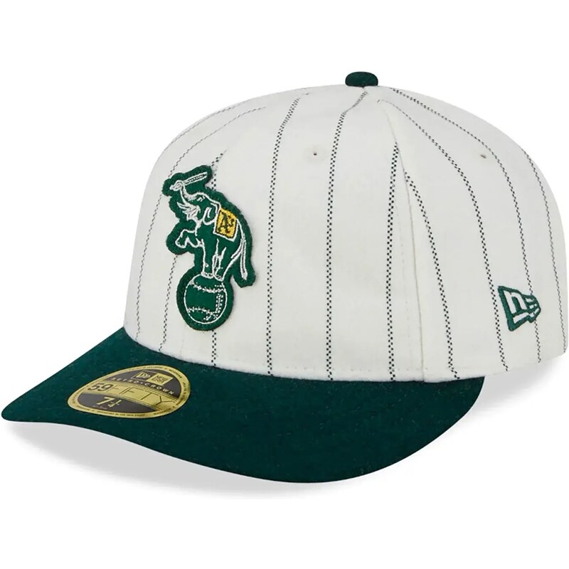 New Era Oakland Athletics Cooperstown MLB Stripe Chrome White Retro Crown 59FIFTY Fitted Cap 60292671