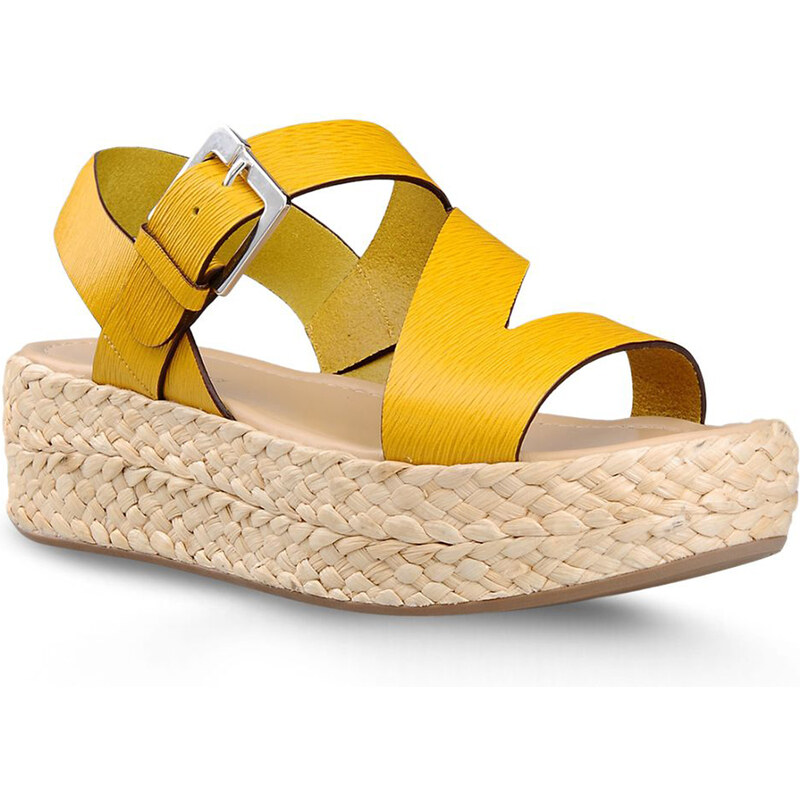 Sergio Rossi sandales compensées EASY ZED en cuir jaune