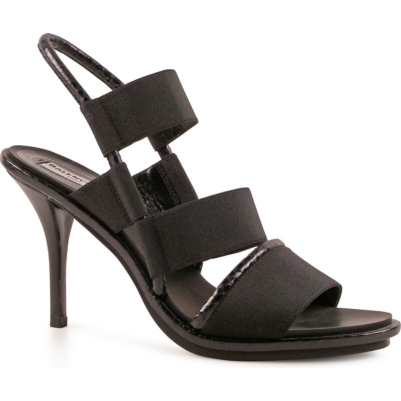 Sandales à talons hauts Balenciaga en cuir et tissu noir