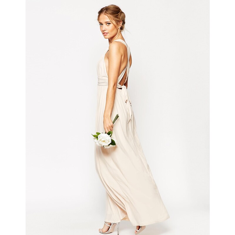 ASOS WEDDING - Maxi robe froncée à bretelles doubles - Vert