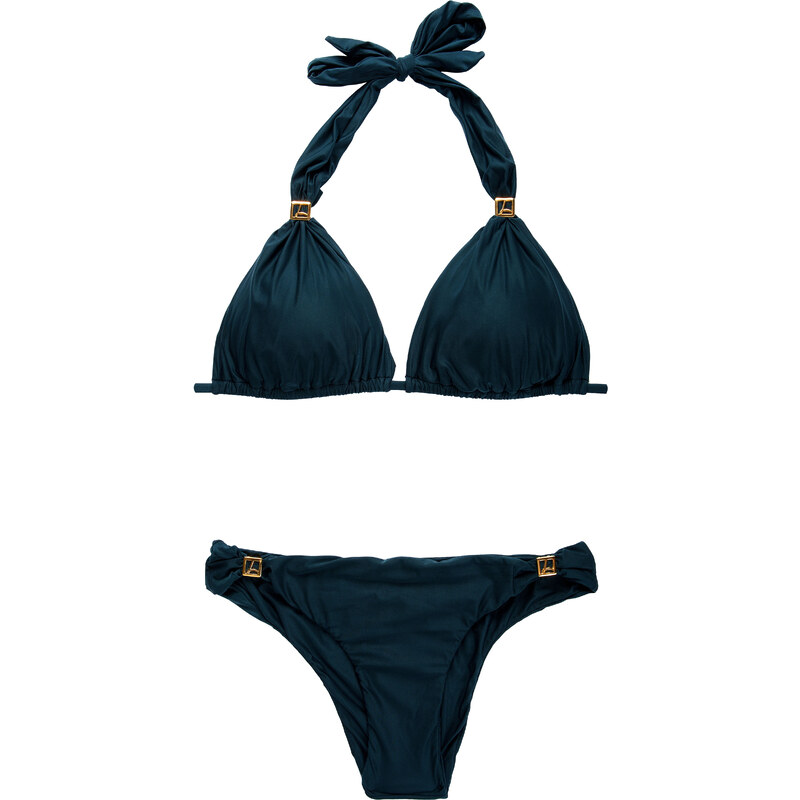 Lenny Niemeyer Maillots de bain femme Bikini Brésilien Bleu Foncé Avec Haut Triangle - Adjustable Halter Bikini Blue Stone