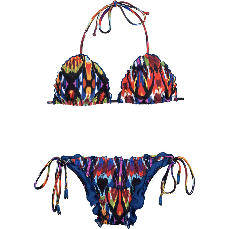 Lenny Niemeyer Maillots de bain femme Bikini Brésilien Multicolore Et Haut Triangle, Bords Ondulés - Fru Fru Tie Bikini Istambul
