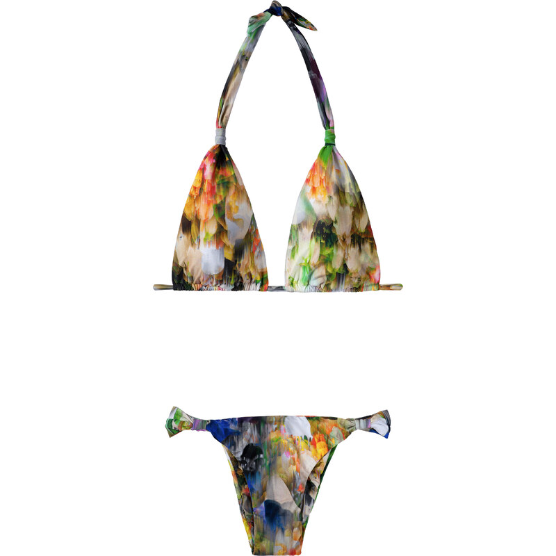 Lenny Niemeyer Maillots de bain femme Maillot De Bain Brésilien Multicolore, Haut Triangle - Adjustable Halter Bikini Monet