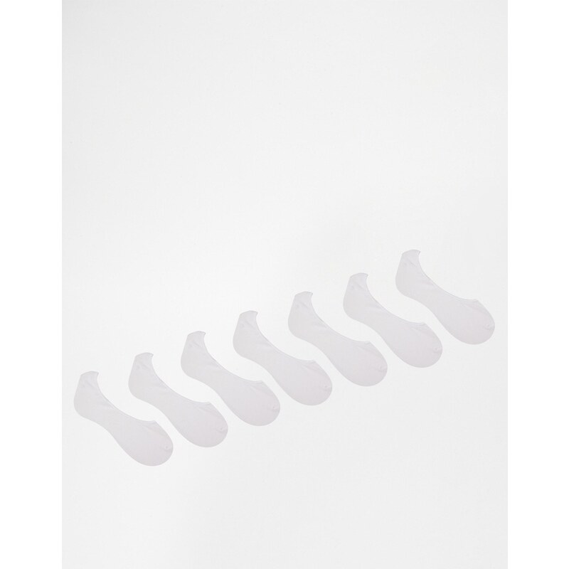 ASOS - Lot de 7 paires de chaussettes invisibles - Blanc - ÉCONOMIE - Blanc