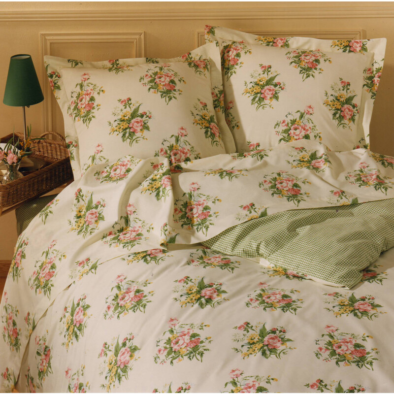 Home Linen Parure drap plat en 100% coton - Romantic 180x290 cm + 1 taie d'oreiller 65x65 cm