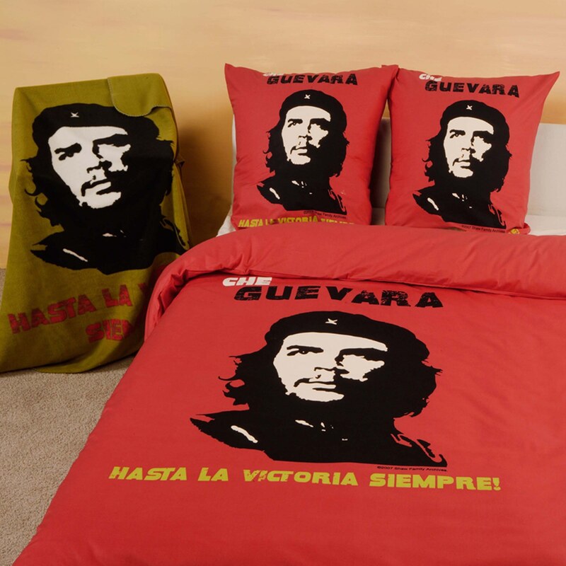 Che Guevara Parure housse de couette 100% coton - Che Rouge 240x220 cm + 2 taies d'oreiller 65x65 cm