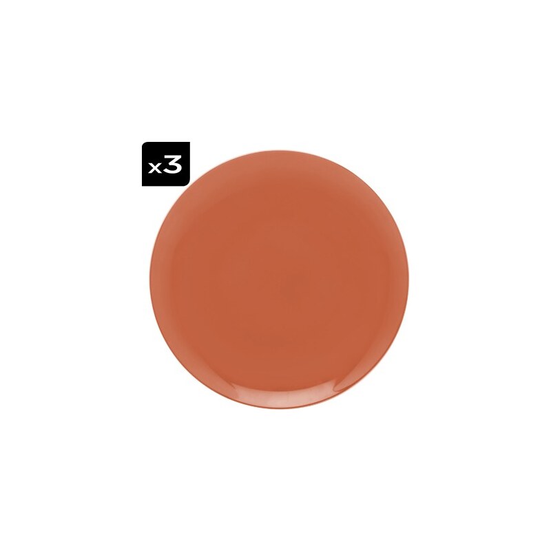 Guy Degrenne Modulo Color Orange - Lot de 3 assiettes plates - grenade