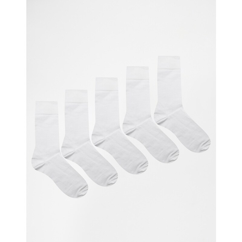 ASOS - Lot de 5 paires de chaussettes - Blanc - ÉCONOMIE - Blanc
