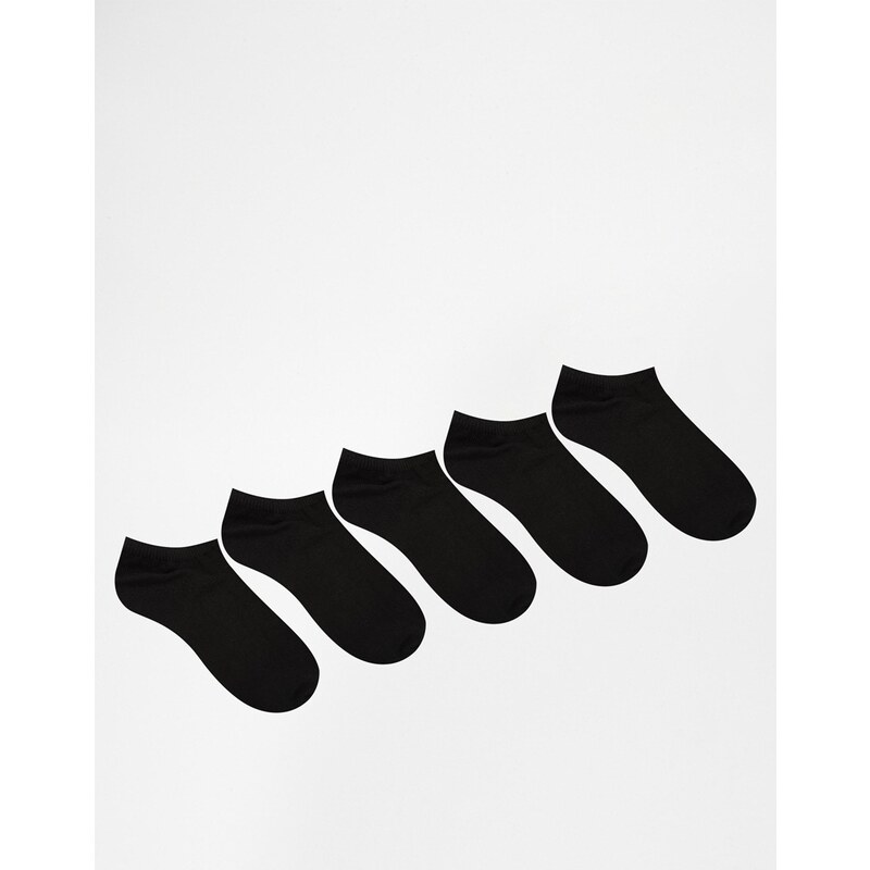 ASOS - Lot de 5 socquettes de sport - Noir - ÉCONOMIE - Noir