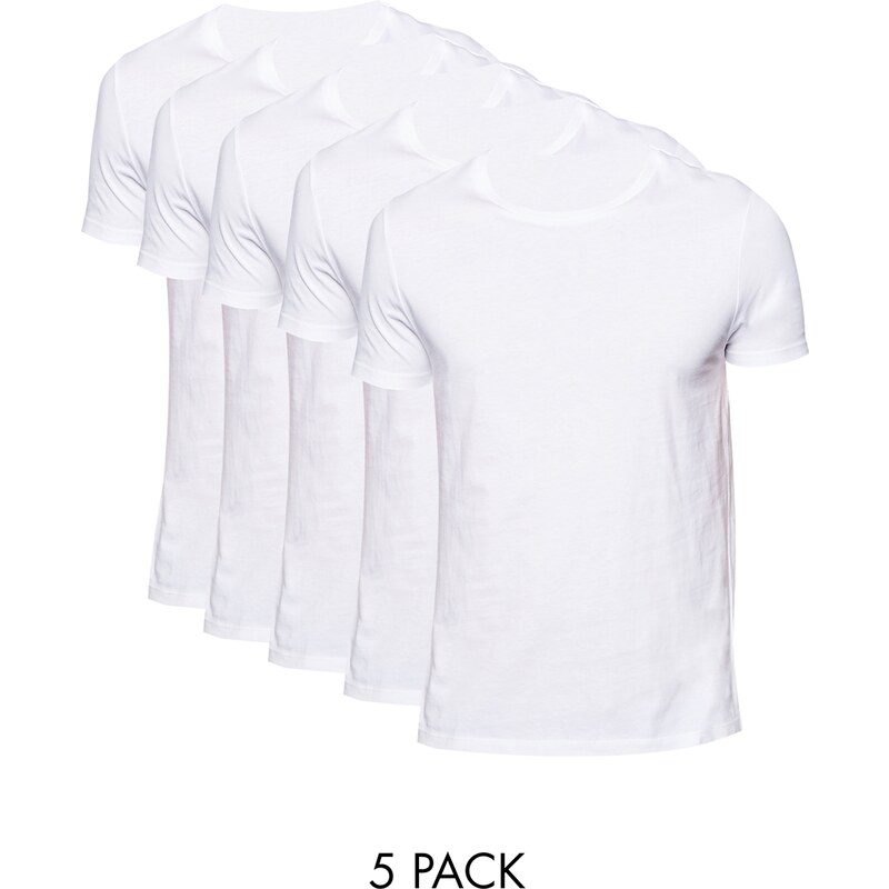ASOS - Lot de 5 t-shirts ras du cou - ÉCONOMIE - Multi