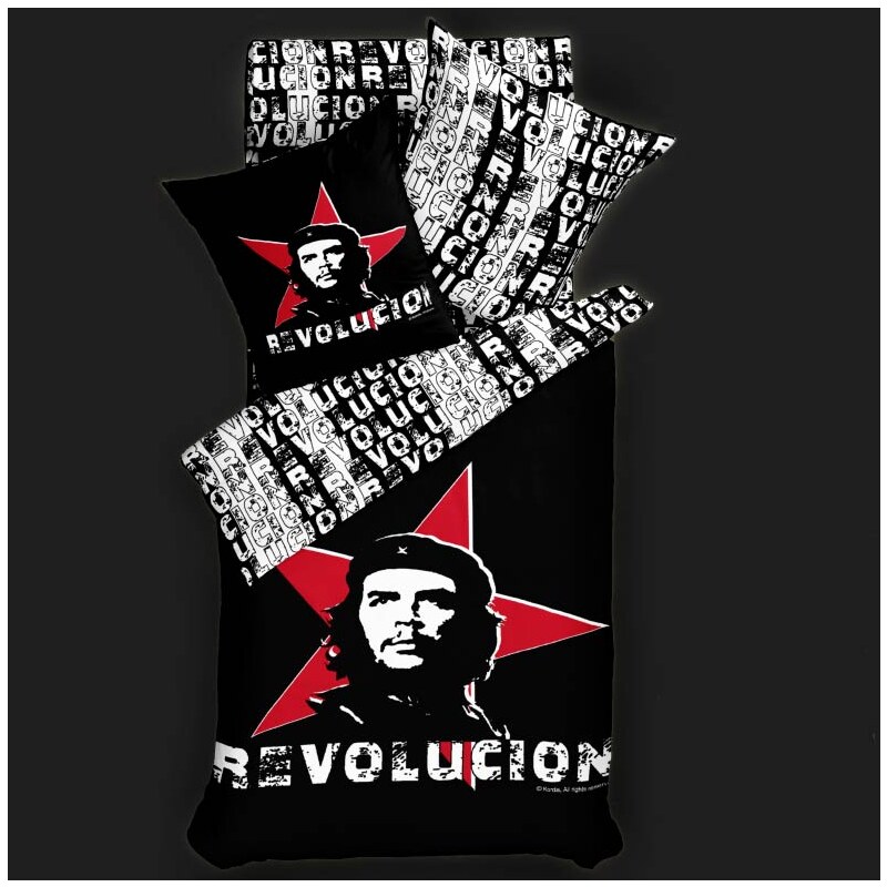 Che Guevara Parure housse de couette 100% coton - Revolucion - 140x200 cm + 1 taie d'oreiller 65x65 cm