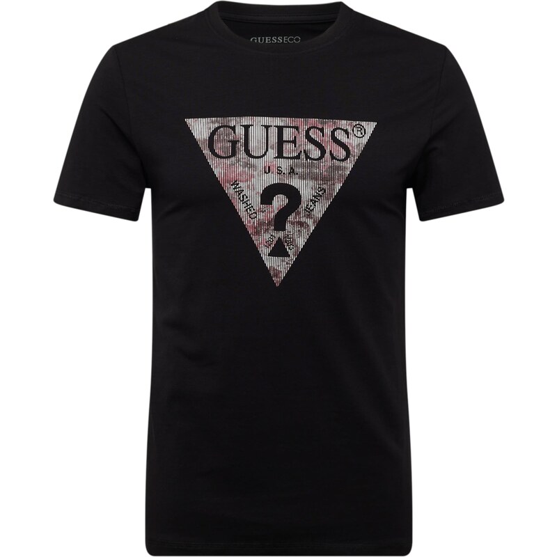 GUESS T-Shirt rose / noir / blanc
