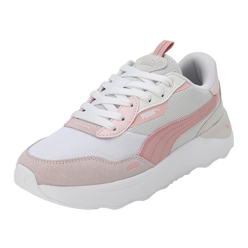 Puma Women Runtamed Platform Sneakers, Feather Gray-Future Pink-Puma White-Frosty Pink-Warm White, 37 EU
