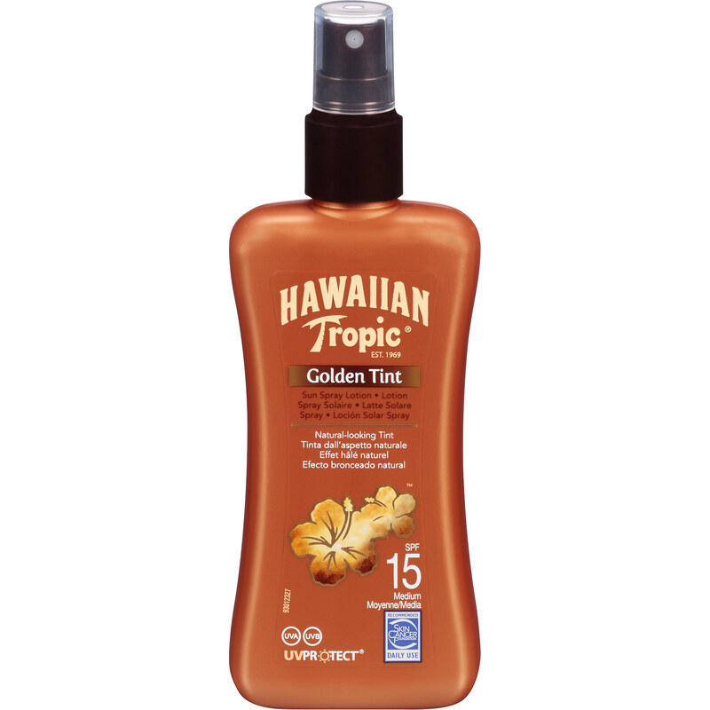 Hawaiian Tropic Lait Solaire En Spray, Indice 15, Effet Hâlé Naturel - Spray Golden Tint