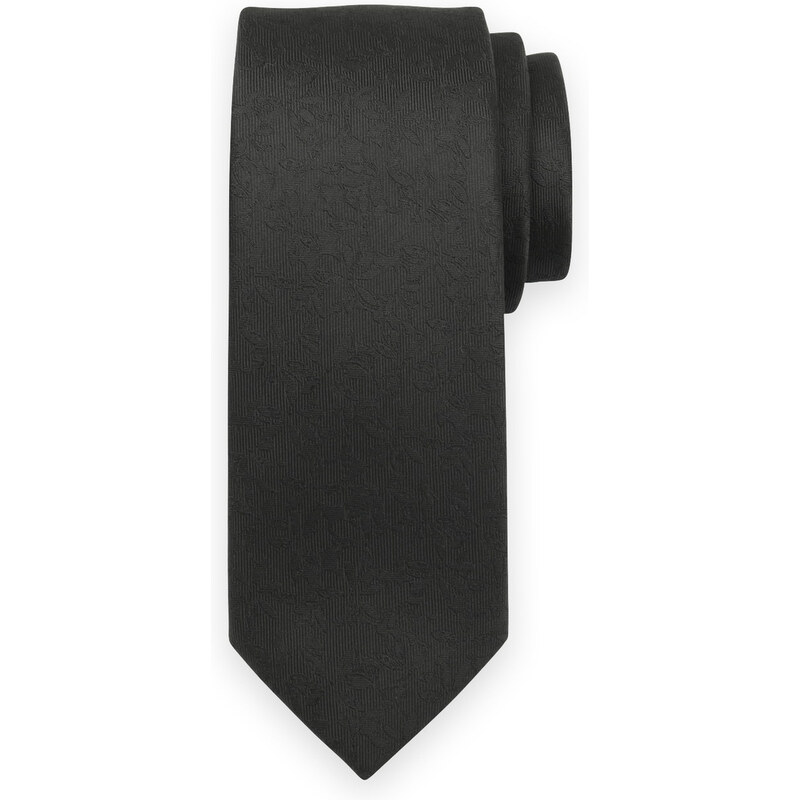 Willsoor Cravate noire classique pour homme avec motif discret 16155