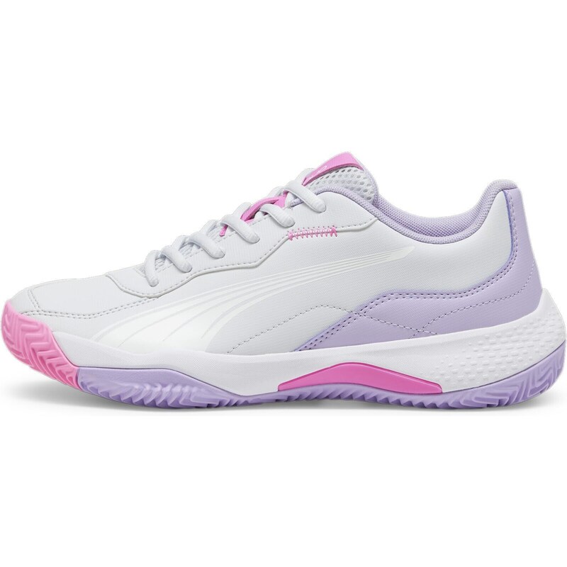 Puma Women Nova Smash Wn'S Tennis Shoes, Silver Mist-Puma White-Vivid Violet, 40.5 EU