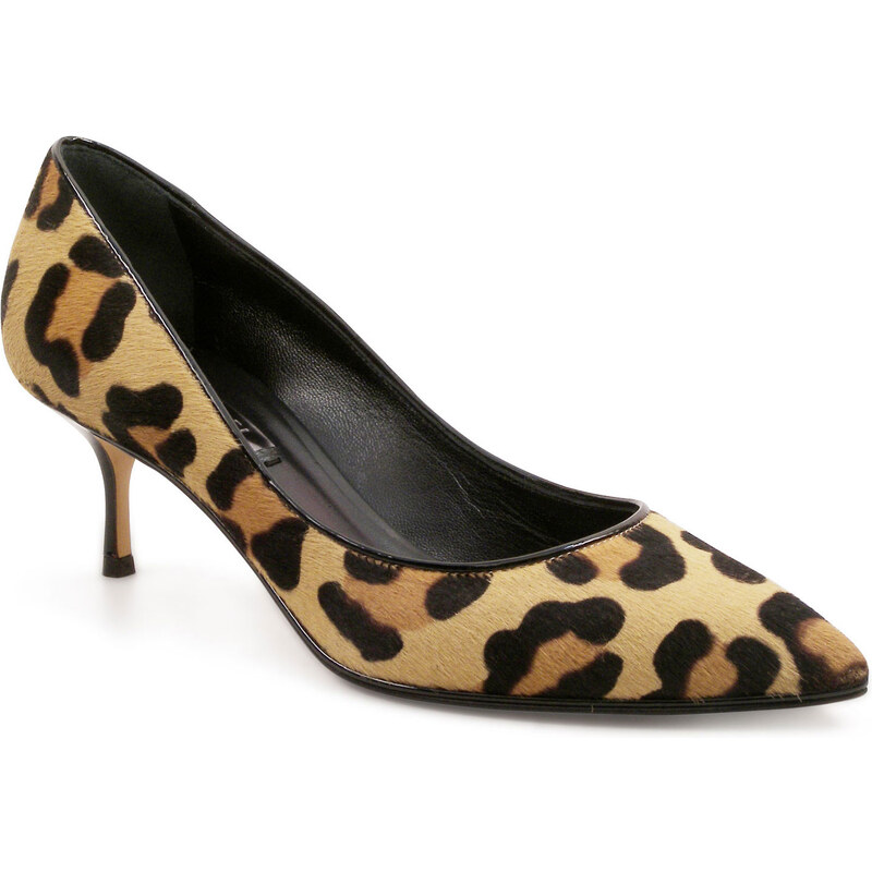 Chaussures à talon Casadei en cuir type poulain léopard