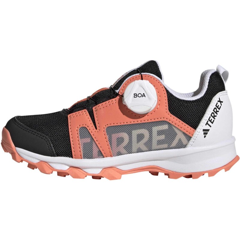 adidas Terrex Agravic BOA Trail Running Shoes Chaussures, Core Black/Crystal White/Impact Orange, 30.5 EU