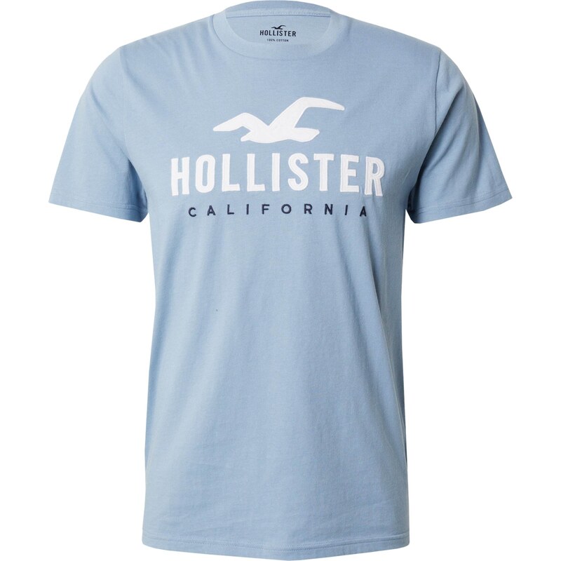 HOLLISTER T-Shirt bleu marine / bleu clair / blanc