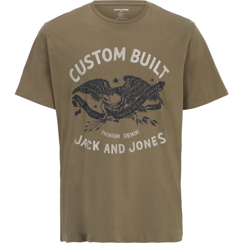 Jack & Jones Plus T-Shirt 'FONNE' gris clair / olive / noir