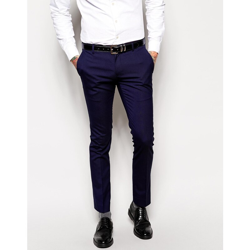 ASOS - Pantalon élégant super skinny - Bleu marine - Bleu marine