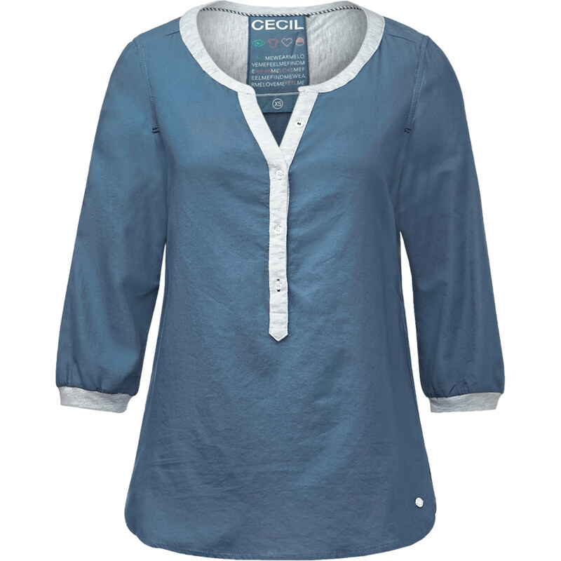 Cecil - Blouse à détails sweat-shirt - faience bleu