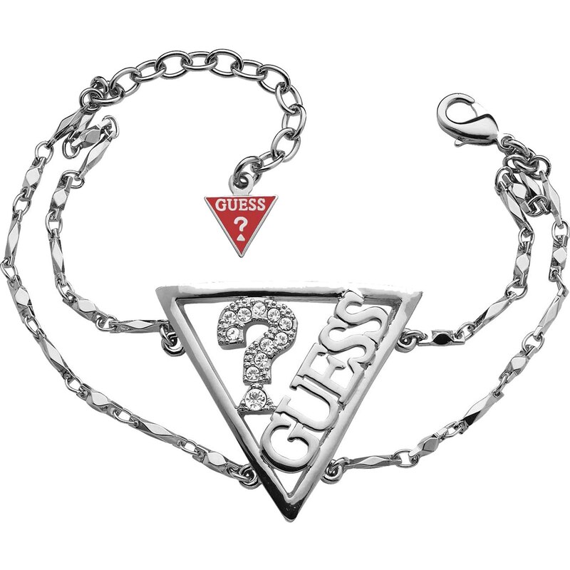 Guess Double chaine et logo GUESS - Bracelet - Argent