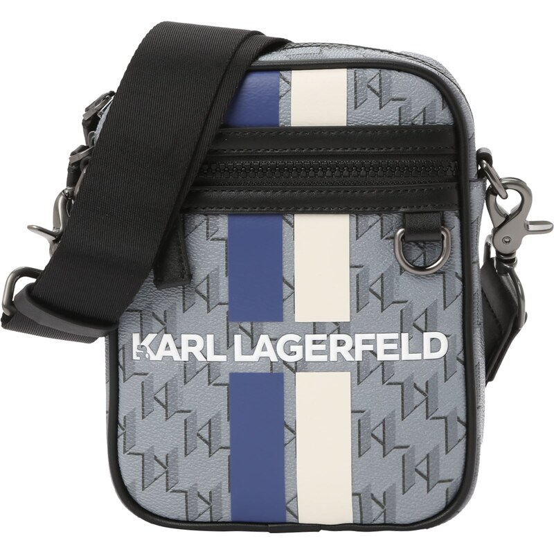 Karl Lagerfeld Sac à bandoulière 'KLASSIK' bleu cobalt / gris / noir / blanc