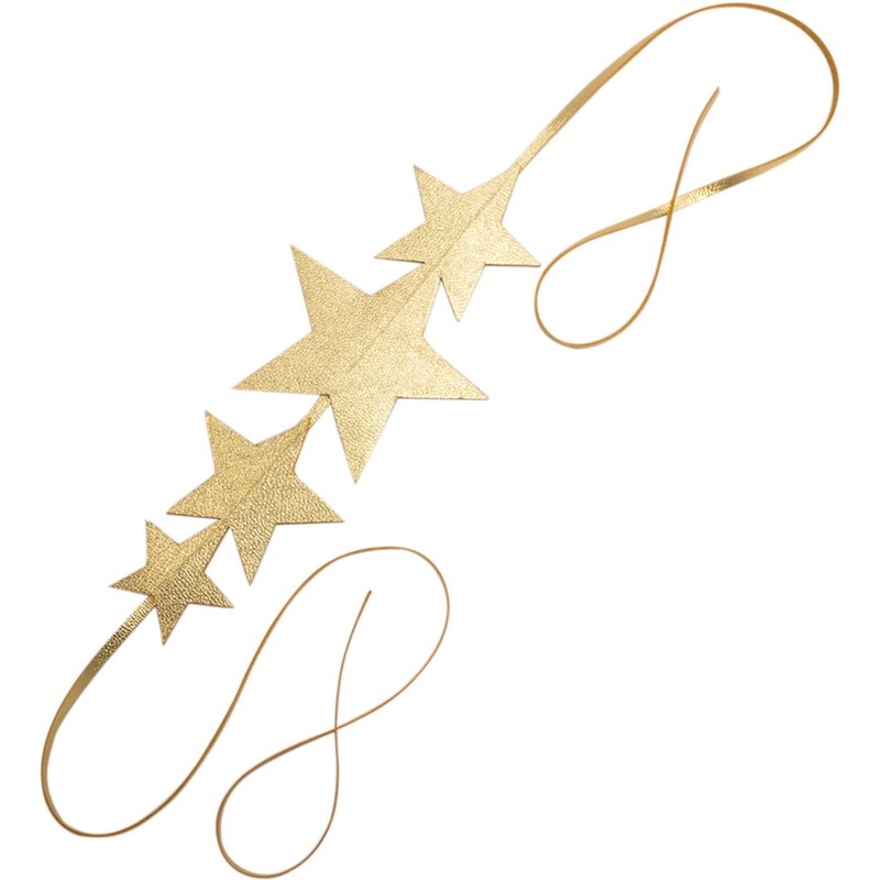 Naminoe Tirawa - Headband quatres étoiles en cuir - or