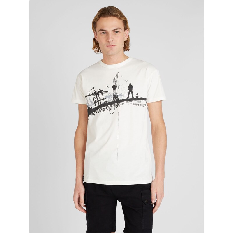 Derbe T-Shirt 'Hafenschiffer' noir / blanc