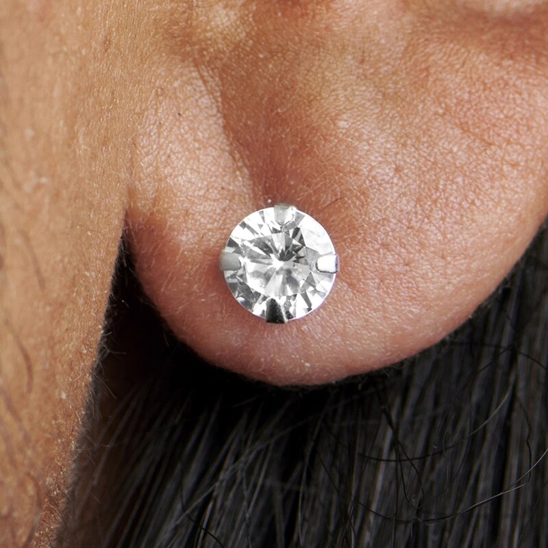 Lucleon Boucle d'oreille ronde en zircone - 6 mm