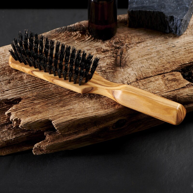 Golden Beards Brosse à barbe en bois d'olivier