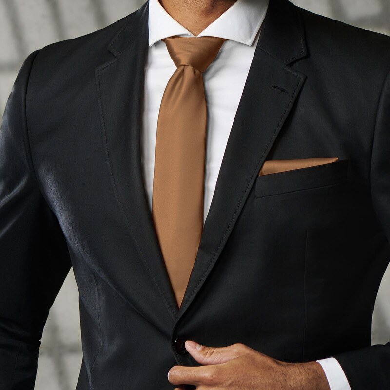 Trendhim Cravate classique marron clair - 8 cm