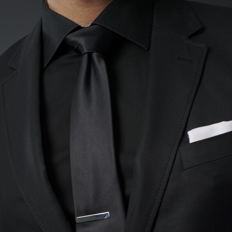 Trendhim Cravate unie noire 8cm
