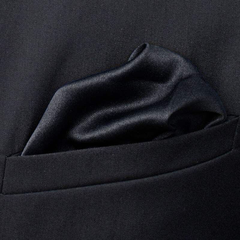 Trendhim Pochette de costume unie noir brillant