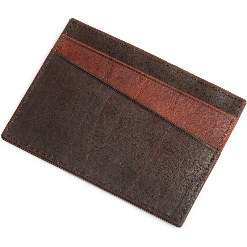 Lucleon Mini porte-cartes Montreal en cuir dégradé de marron RFID