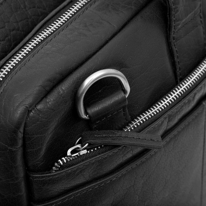 Lucleon Sac pour ordinateur portable XL Montréal en cuir noir