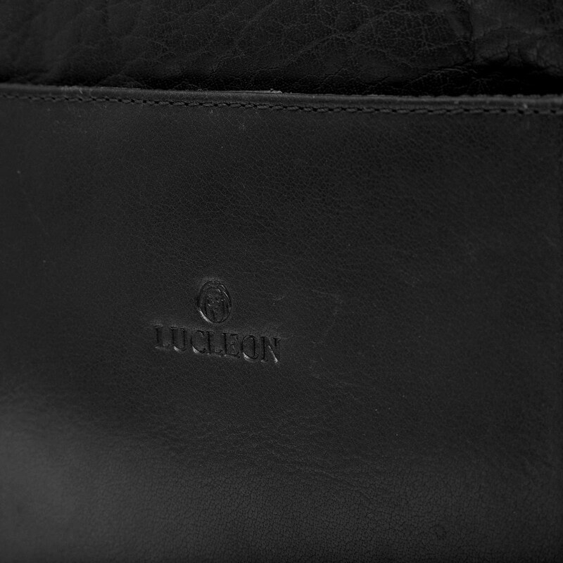 Lucleon Sac pour ordinateur portable Montréal en cuir noir