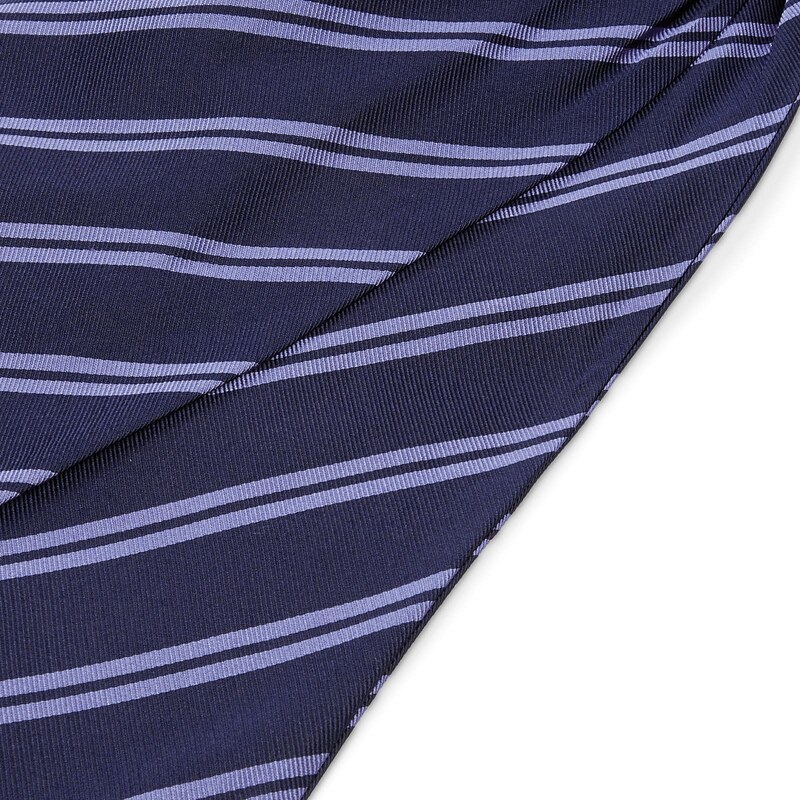 Trendhim Cravate Ascot en soie bleu marine à rayures pastel