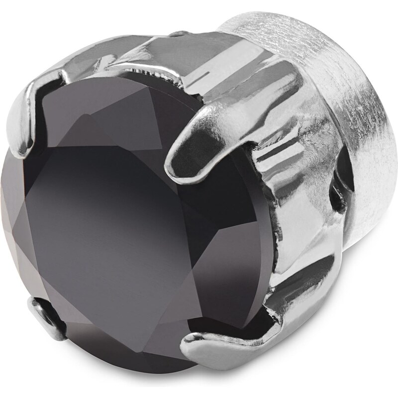 Lucleon Boucle d'oreille magnétique à cristal noir de forme circuilaire