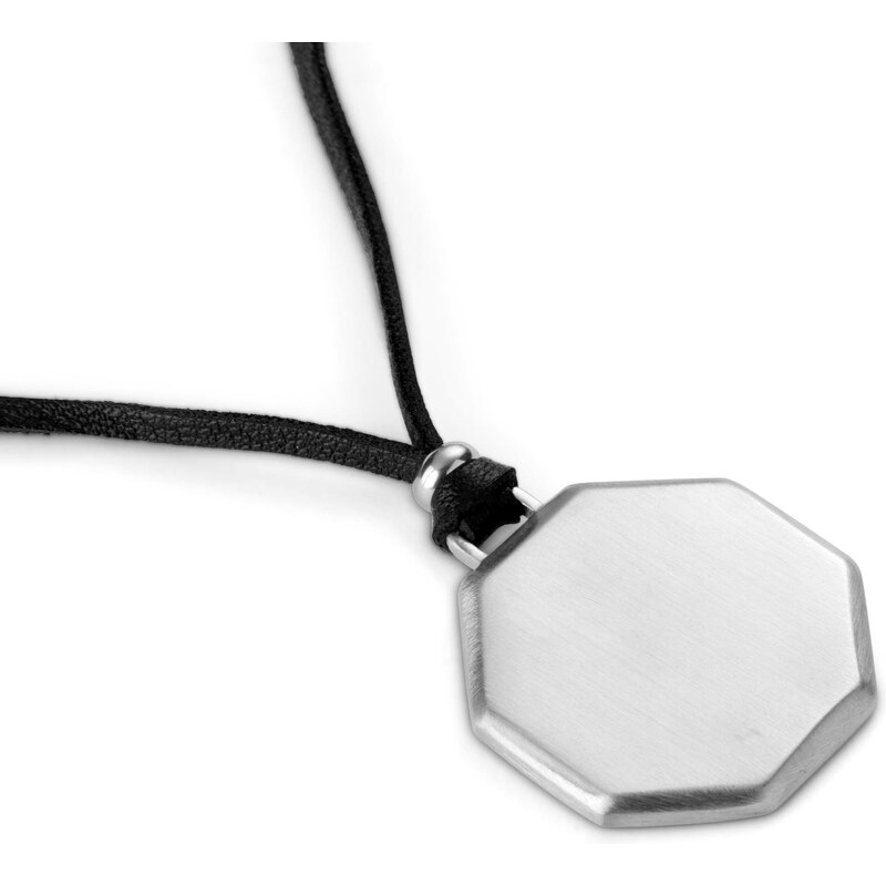 Lucleon Pendentif personnalisable en acier argenté avec collier