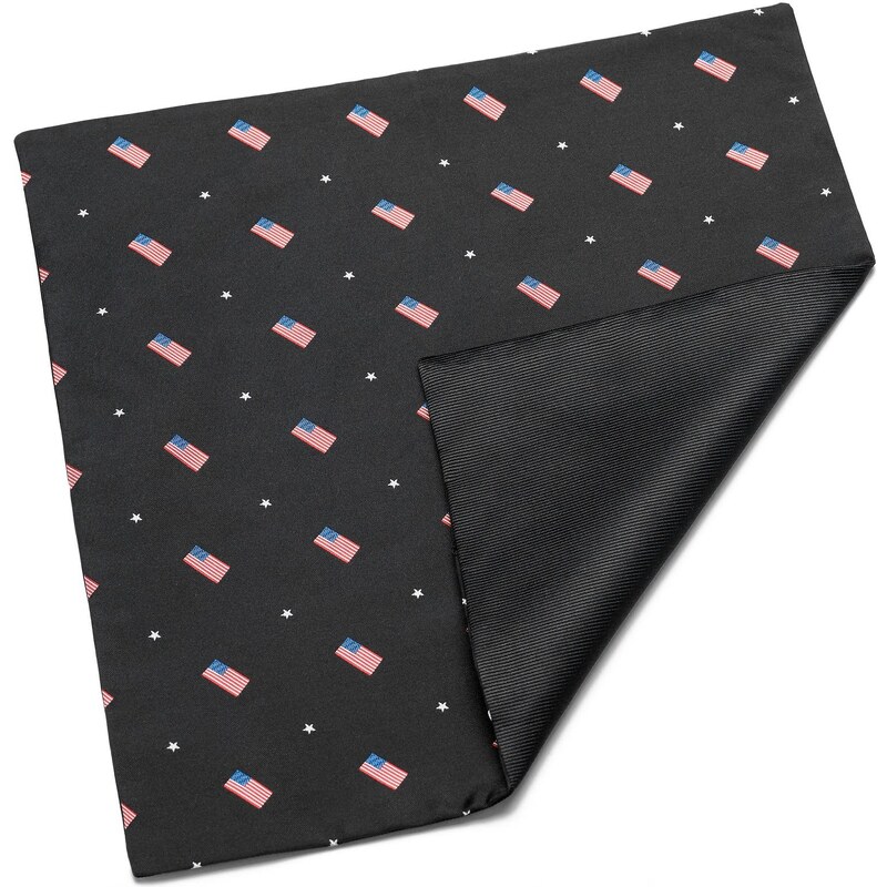 Trendhim Pochette de costume réversible noire à motifs de drapeaux américain