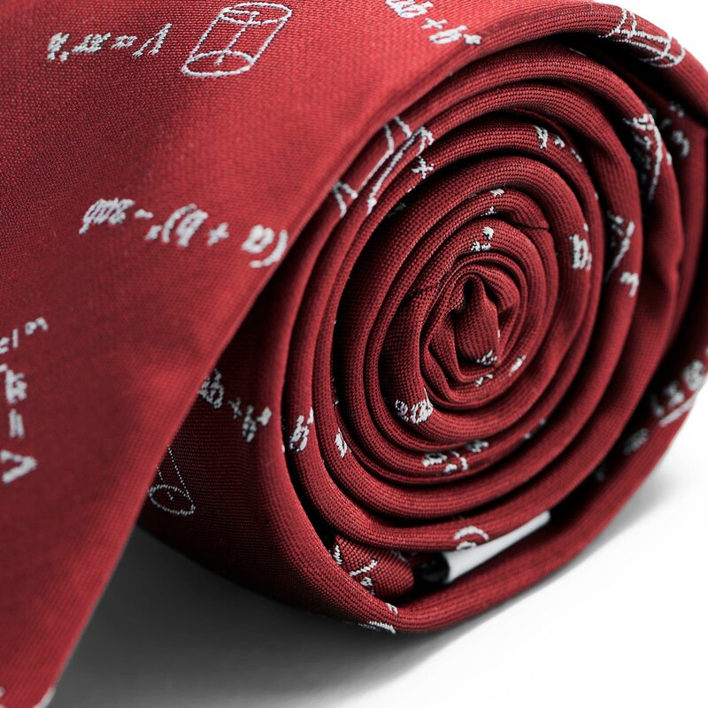 Trendhim Cravate étroite bordeaux à motifs d'équations mathématiques