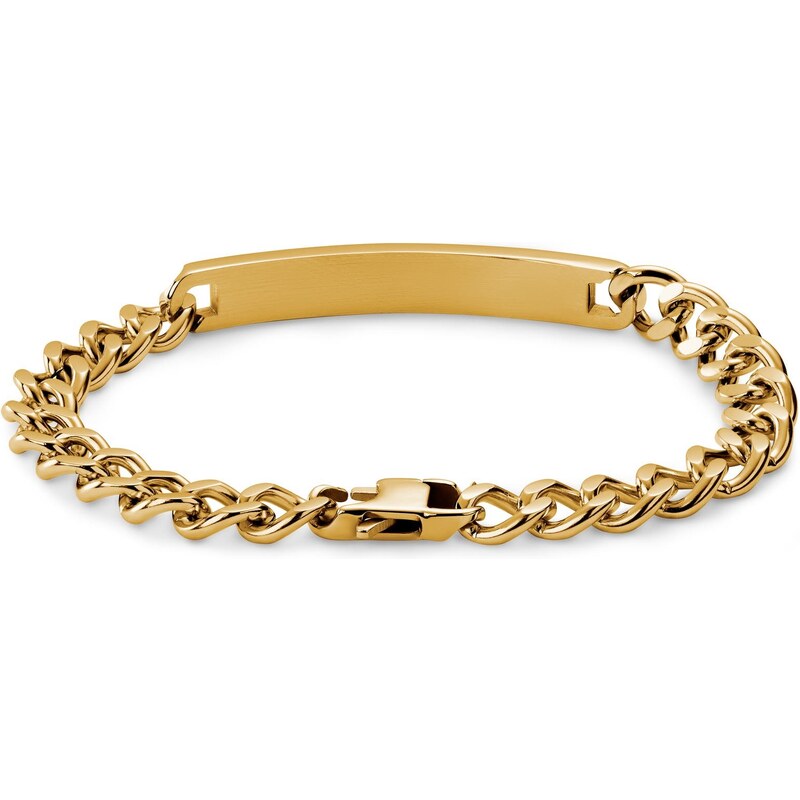 Lucleon Nomen | Bracelet en acier doré avec plaque d'identification - 7 mm
