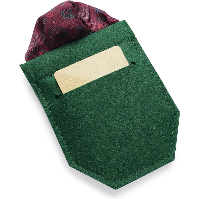 Trendhim Étui en feutre vert pour pochette de costume