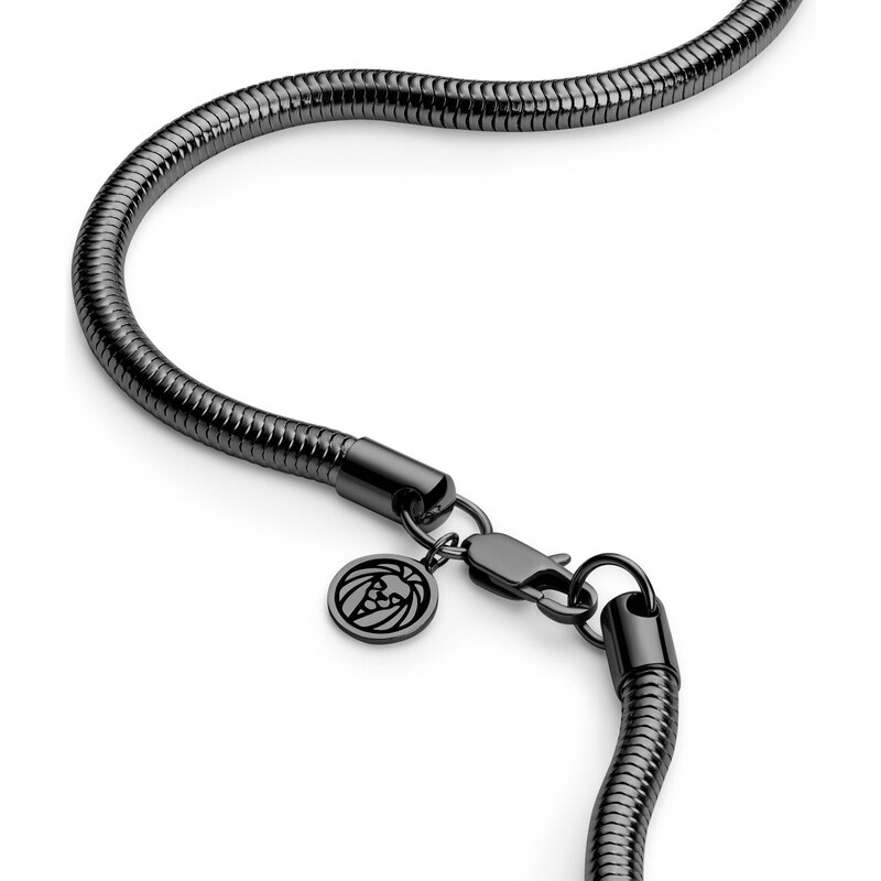 Lucleon Essentials | Collier à maille serpent gunmetal noir 4 mm